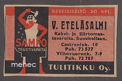 Seppä-etiketti, V. Eteläsalmi, Helsinki 
