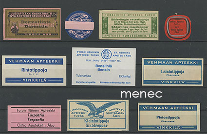 Apteekkietikettejä, 10 kpl 