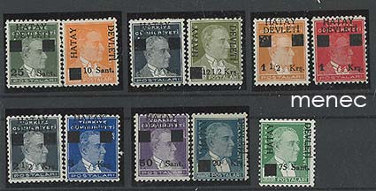 Turkki, Hatay (Alexandrette), käyttömerkit 1939 