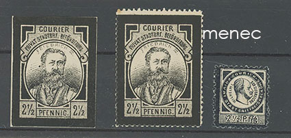 Saksa, paikallisposti, Magdeburg, Fredrik III:n surumerkki ja Wilhelm I, 3 kpl 