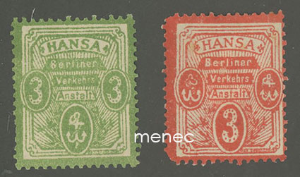 Saksa, paikallisposti, Berliini, Hansa Verkehrs Anstalt, 2 kpl 