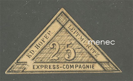 Itävalta, Leitmeritz Ed. Hofer Express-Compagnie, 25 Nkr, vanha väärennös 