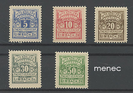 Saksa, paikallisposti, Limbach, Otto Köhler's Express Packet-Verkehr, 5 kpl 
