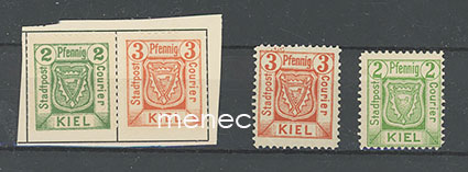 Saksa, paikallisposti, Kiel, Stadtpost Courier, 4 kpl 