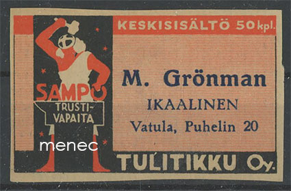 Seppä-etiketti, M. Grönman, Ikaalinen 