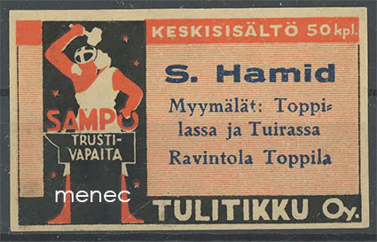 Seppä-etiketti, S. Hamid, Toppila, Tuira (Oulu) 
