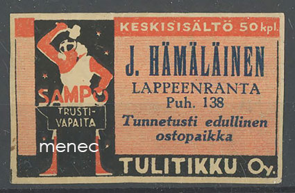 Seppä-etiketti, J. Hämäläinen, Lappeenranta 