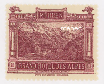 Sveitsi, hotelliposti 1897, Mürren, Grand Hotel des Alpes 