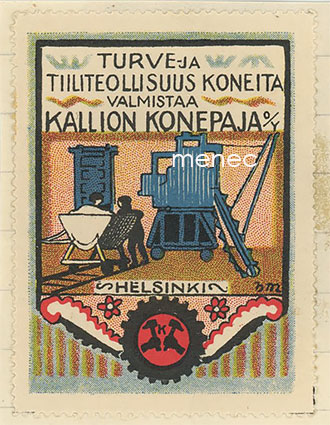 Mainosmerkki, Turve- ja tiiliteollisuus koneita 