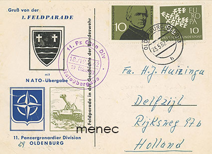 Saksa, Panssarikrenatöörirykmentti Oldenburgin kenttäparaatikortti 1962 