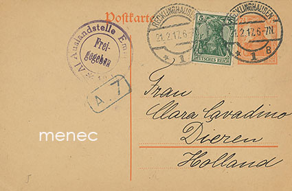 Saksa, kenttäpostia 1917, ehiö 7,5 + 5 Mk 