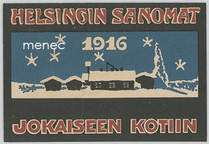 Helsngin Sanomat 1916. Jokaiseen kotiin, mainosmerkki 