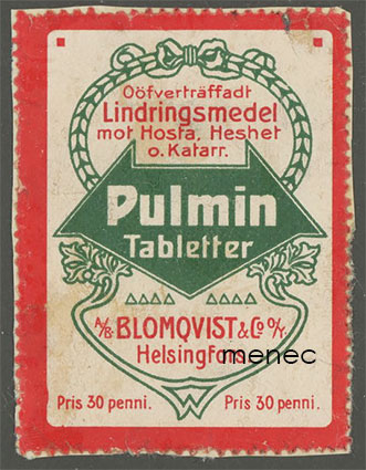 Pulmin tabletter, mainosmerkki 