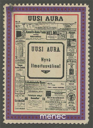 Uusi Aura. Hyvä ilmoitusväline, mainosmerkki 