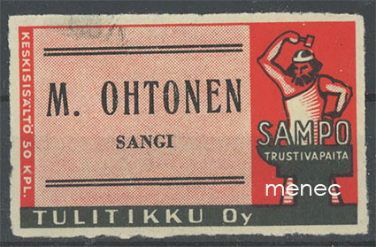 Seppä-etiketti, M. Ohtonen, Sangi, Utajärvi 