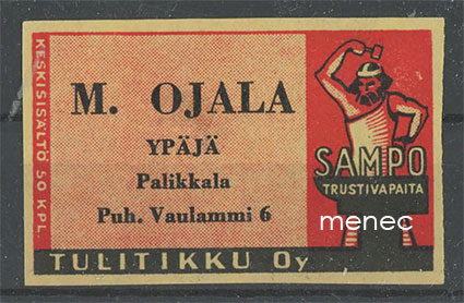 Seppä-etiketti, M. Ojala, Ypäjä, Palikkala 