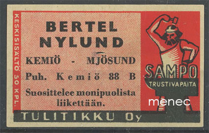 Seppä-etiketti, Bertel Nylund, Kemiö 