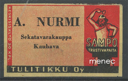 Seppä-etiketti, A. Nurmi, Kauhava 