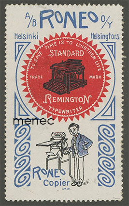 Roneo Oy, Helsinki, mainosmerkki 