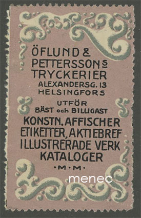 Öflund & Petterssons tryckerier, Helsinki, mainosmerkki 