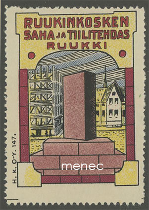 Ruukinkosken Saha ja Tiilitehdas, Ruukki, mainosmerkki 
