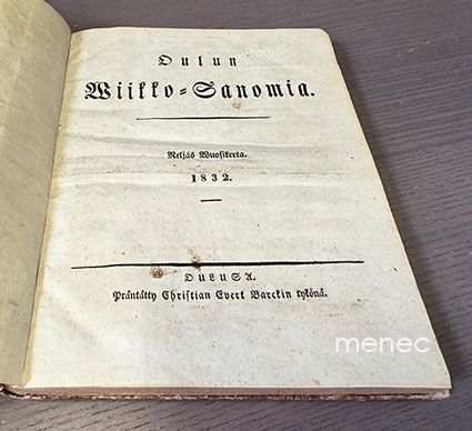 Oulun Wiikko-Sanomia 1832 