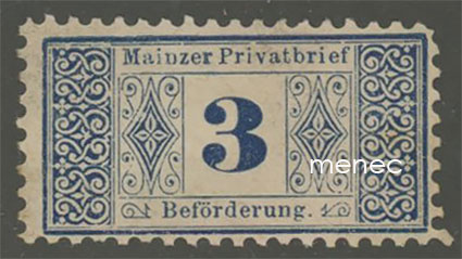 Saksa, paikallisposti, Mainz, 3 Pf 