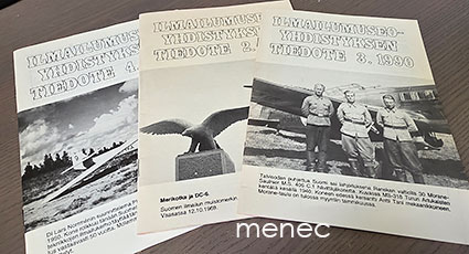 Kolme Ilmailumuseoyhdistyksen tiedotetta 1986-1990 