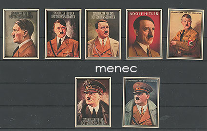 Saksa, vintage-natsitikkuetikettejä, Hitler, 7 kpl 