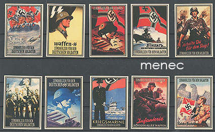 Saksa, vintage-natsitikkuetikettejä, 10 kpl 