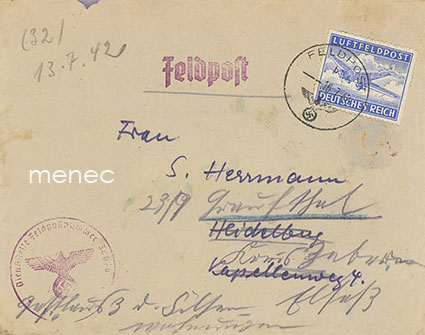 Saksa, Luftfeldpost 16.7. ja 14.8.1942, itärintama, Voronesch 