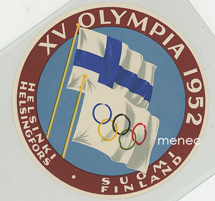 Olympia 1952 Helsinki -matkalaukkumerkki, liput 