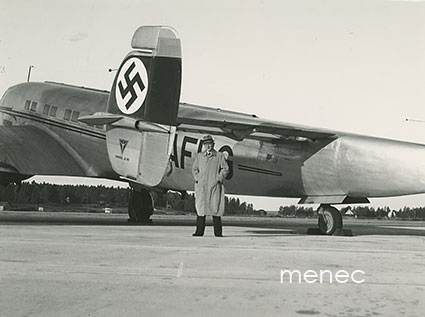 JU 90, Saksan yleisurheilujoukkueen lentokone Malmilla 6.9.1940 [todennäk. - kokoelmamerkintö] 