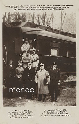 11. marraskuuta 1918 klo 7.30 Compiègne, marsalkka Foch ja Saksan antautuminen 