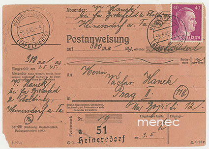 Postiosoitus 3.5.1945, tulo Prahaan 5.5. - Saksan viimeisiä lähetyksiä 