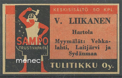 Seppä-etiketti, V. Liikanen, Hartola 