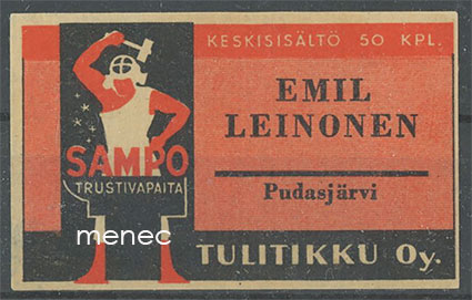 Seppä-etiketti, Emil Leinonen, Pudasjärvi 