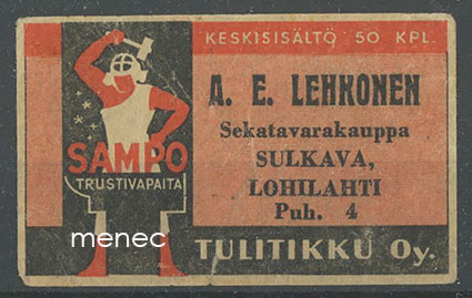 Seppä-etiketti, A. E. Lehkonen, Sulkava, Lohilahti 