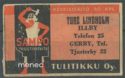 Seppä-etiketti, Ture Lindholm, Illby (Ilola, Porvoo) 