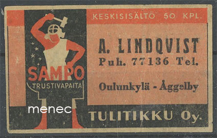 Seppä-etiketti, A. Lindqvist, Oulunkylä 