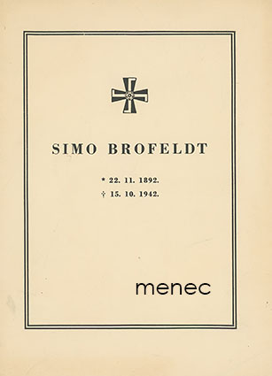 Professori, Mannerheim-ristin ritari Simo Brofeldtin siunaustilaisuus 21.10.1942 