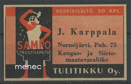 Seppä-etiketti, J. Karppala, Nurmijärvi 