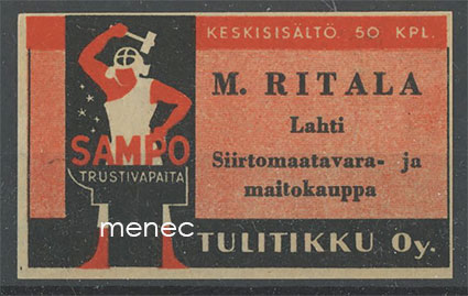 Seppä-etiketti, M. Ritala, Lahti 