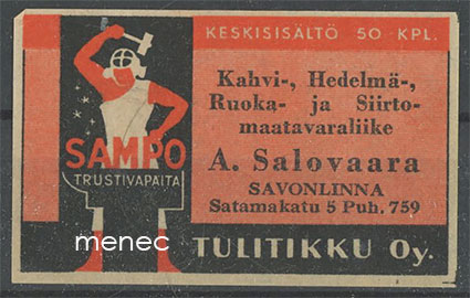 Seppä-etiketti, A. Salovaara, Savonlinna 