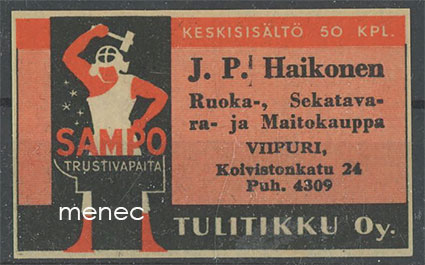 Seppä-etiketti, J. P. Haikonen, Viipuri 