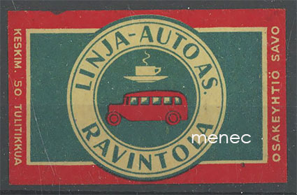 Tulitikkuetiketti, Linja-autoas. ravintola 