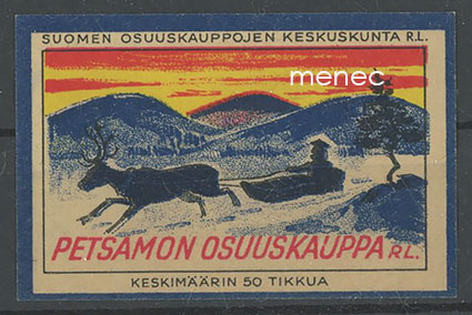 Tulitikkuetiketti, Petsamon Osuuskauppa 