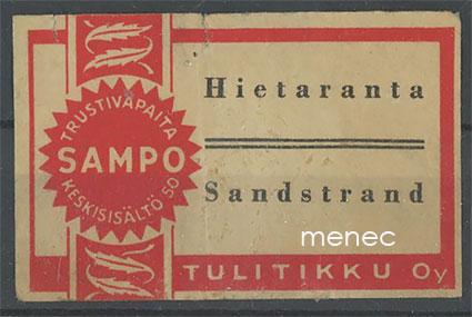 Tulitikkuetiketti, Hietaranta, Helsinki 