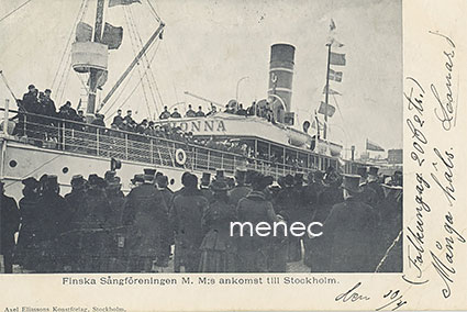 S/S Oihonna, Finska Sångföreningen M. M:s ankomst till Stockholm 