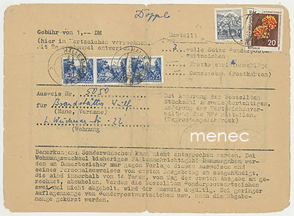 Saksa, DDR, erikoismerkkien ostolupa 1962 